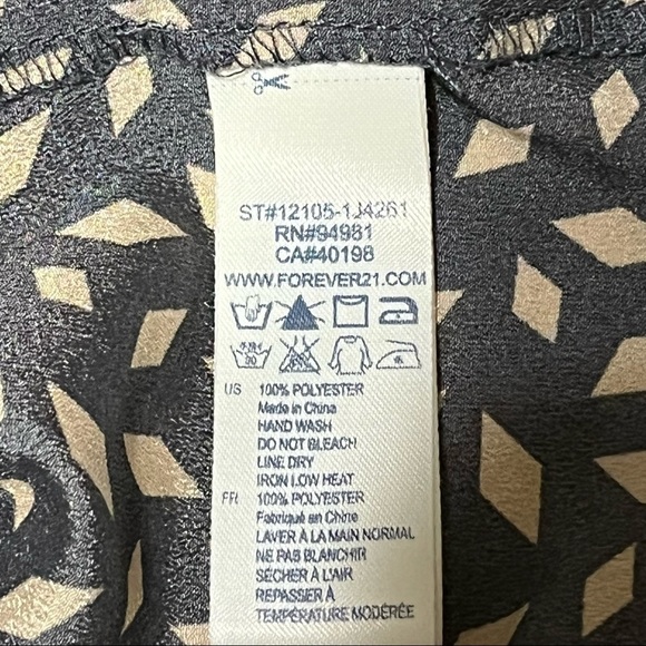 Forever 21 Silky Diamond Print Bow Detail Dress ASO Glee Rachel Berry - Picture 9 of 11